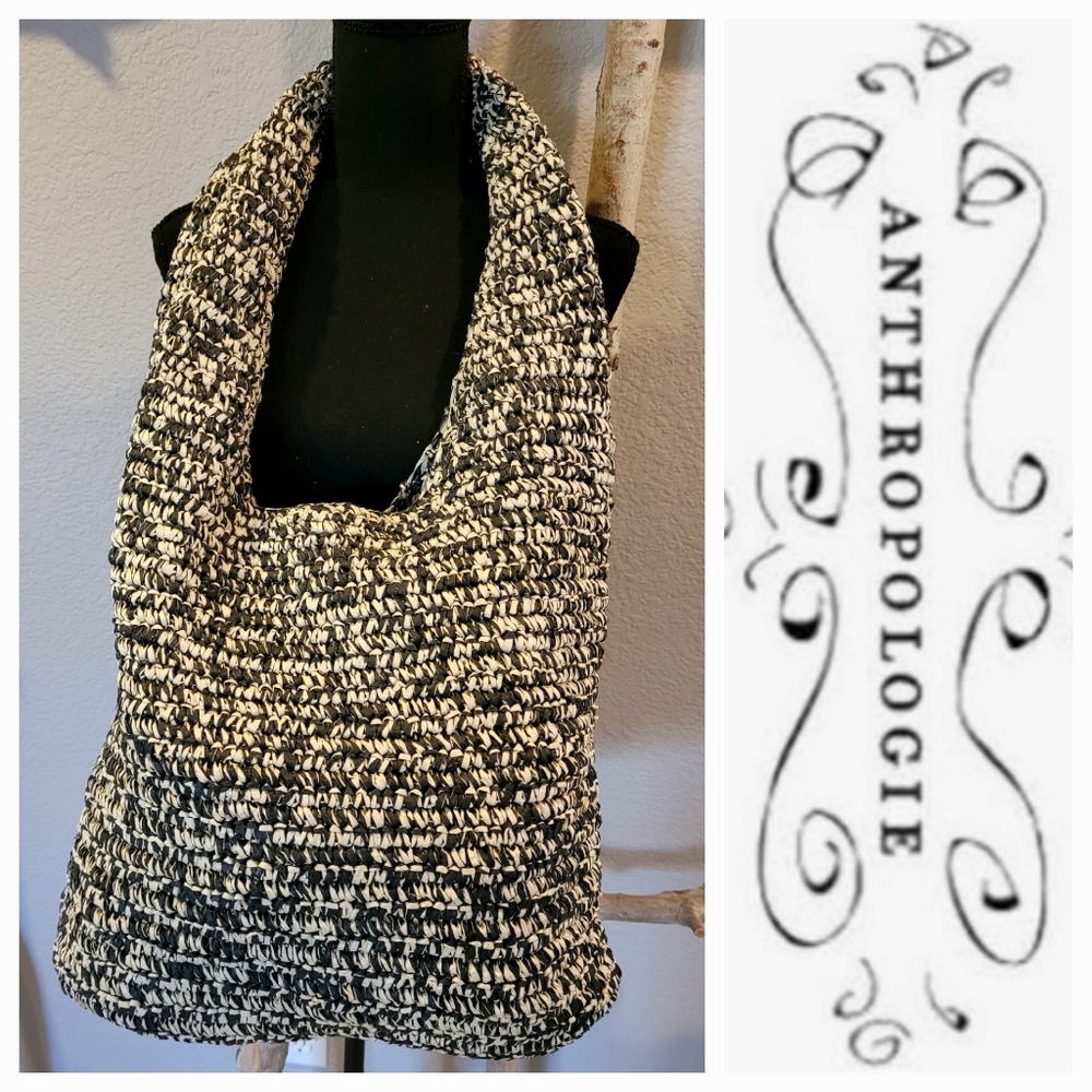 ANTHROPOLOGIE Rafia Hobo Bag